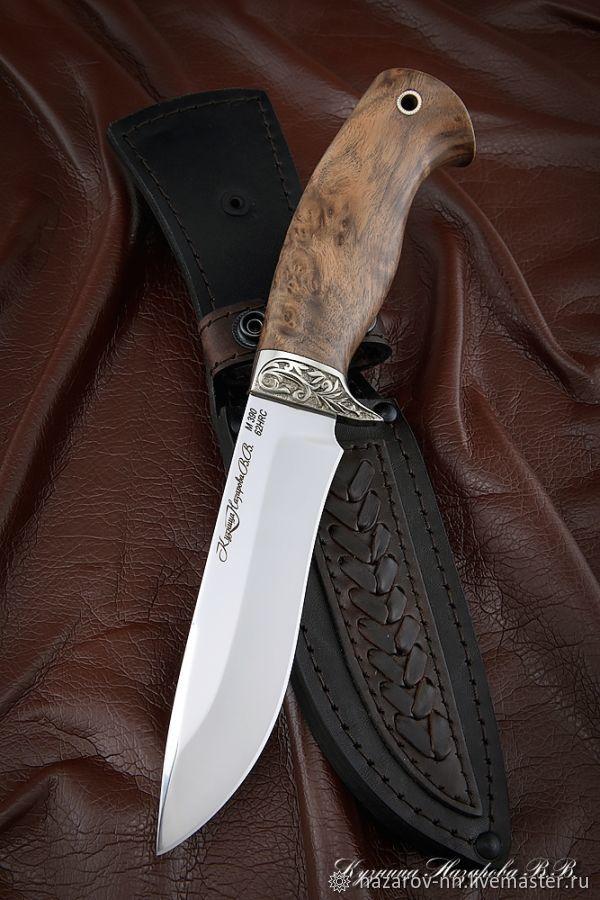 Knife Varan M390 Karelian birch brown cupronickel