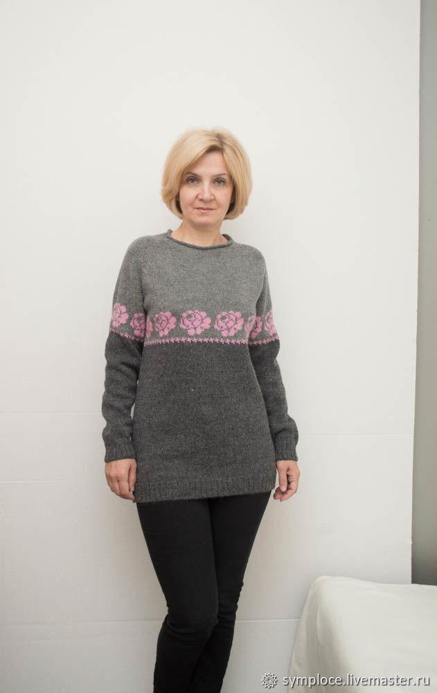 Jumper with jacquard pattern, 100% wool
