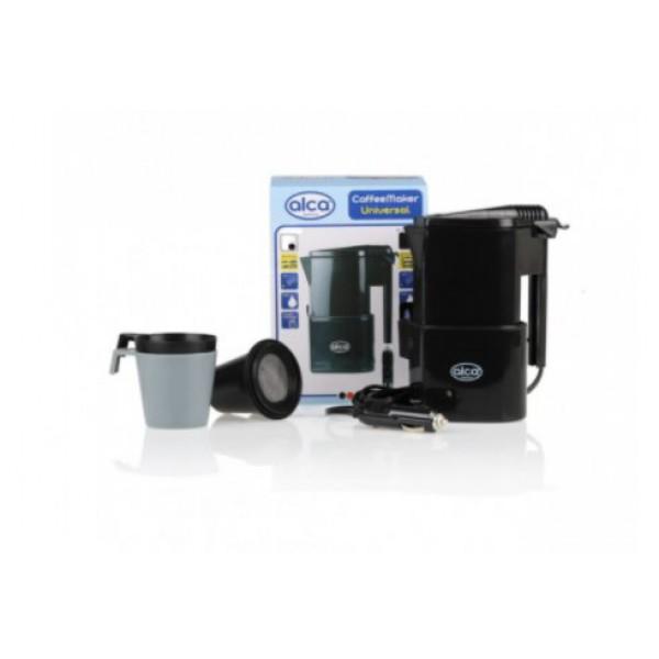 Car kettle alca from the cigarette lighter 24v for 400ml, with a rack and 2 cups made of abs plastic black (542 240)